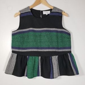 Anthropologie Coreylynncalter Cotton Blend Sleeveless Puplum Blouse Size M